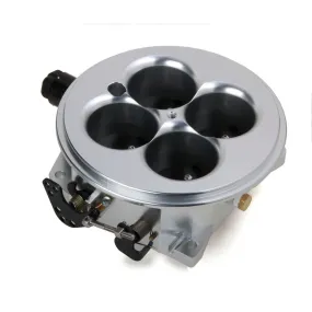 Holley EFI Throttle Body - Dominator Flange - 57.15 mm 4-Barrel - IAC/TPS Sensors Included - Aluminum - Clear - Universal