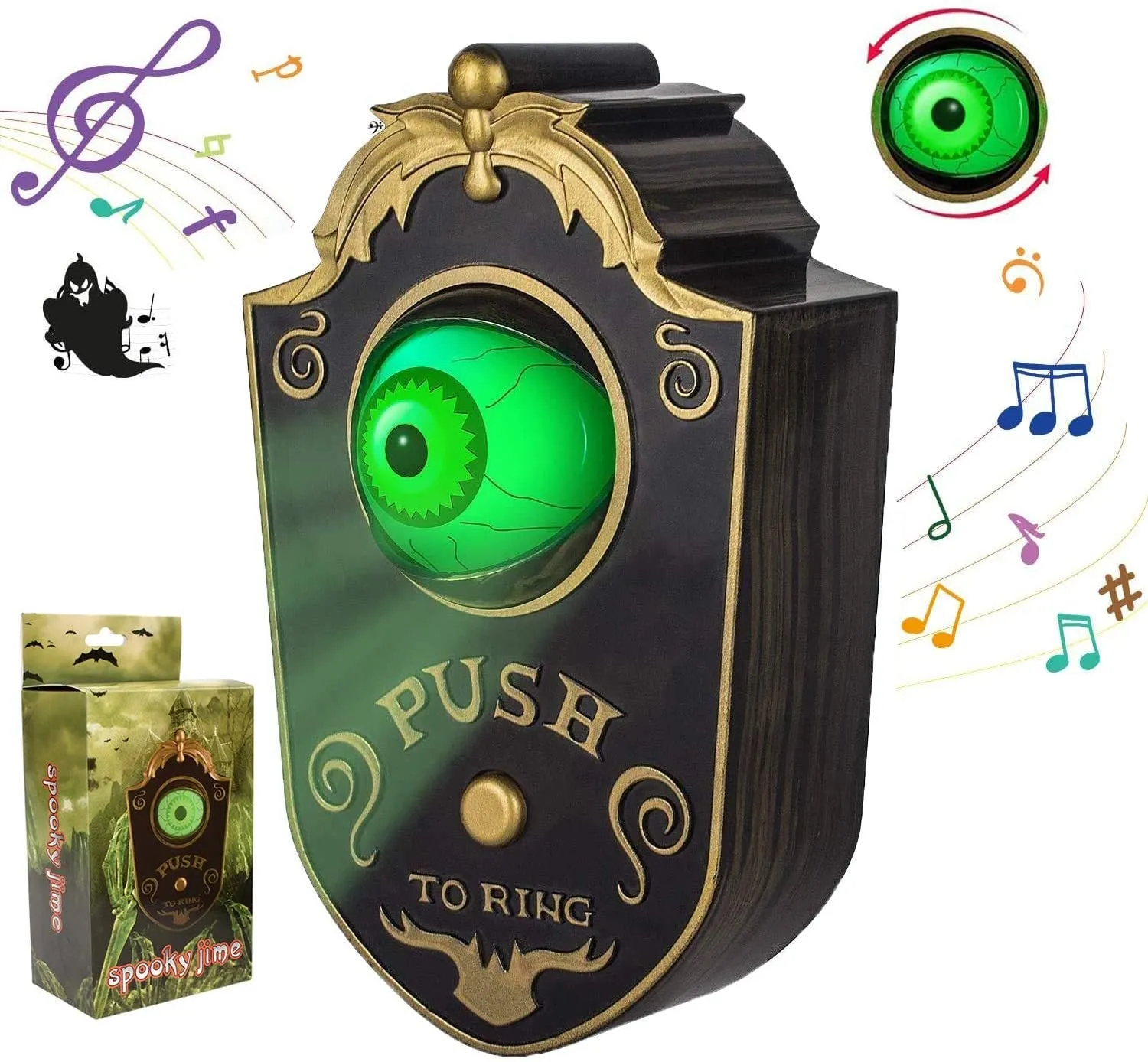 🎃Hot Sale-Halloween Big Eye Spider Doorbell with Spooky Sounds