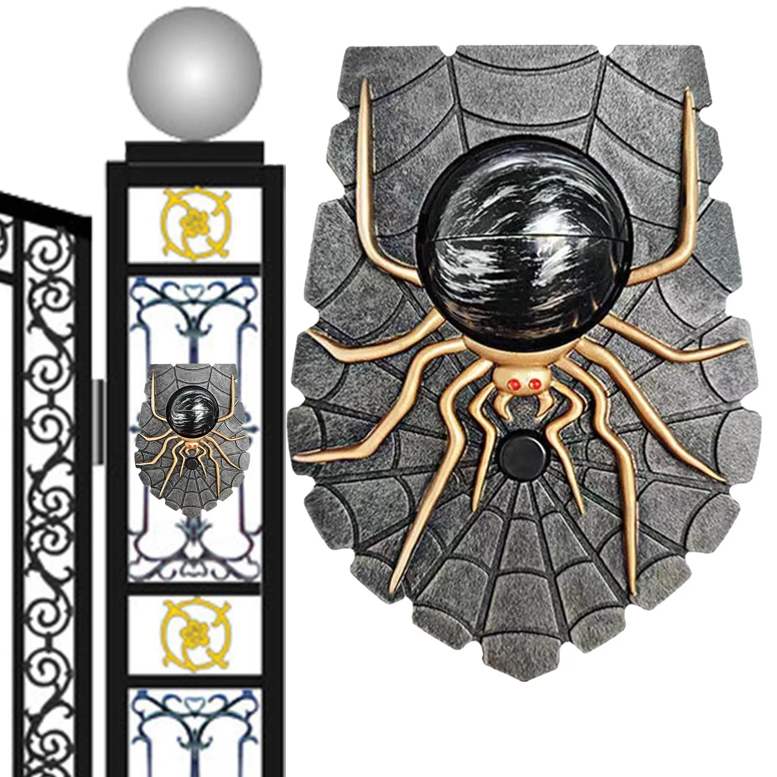 🎃Hot Sale-Halloween Big Eye Spider Doorbell with Spooky Sounds