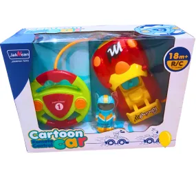 JakMean Cartoon Remote Control Car Toy for Toddlers | Easy-to-Use R/C Car with Steering Wheel Control | 18  Months