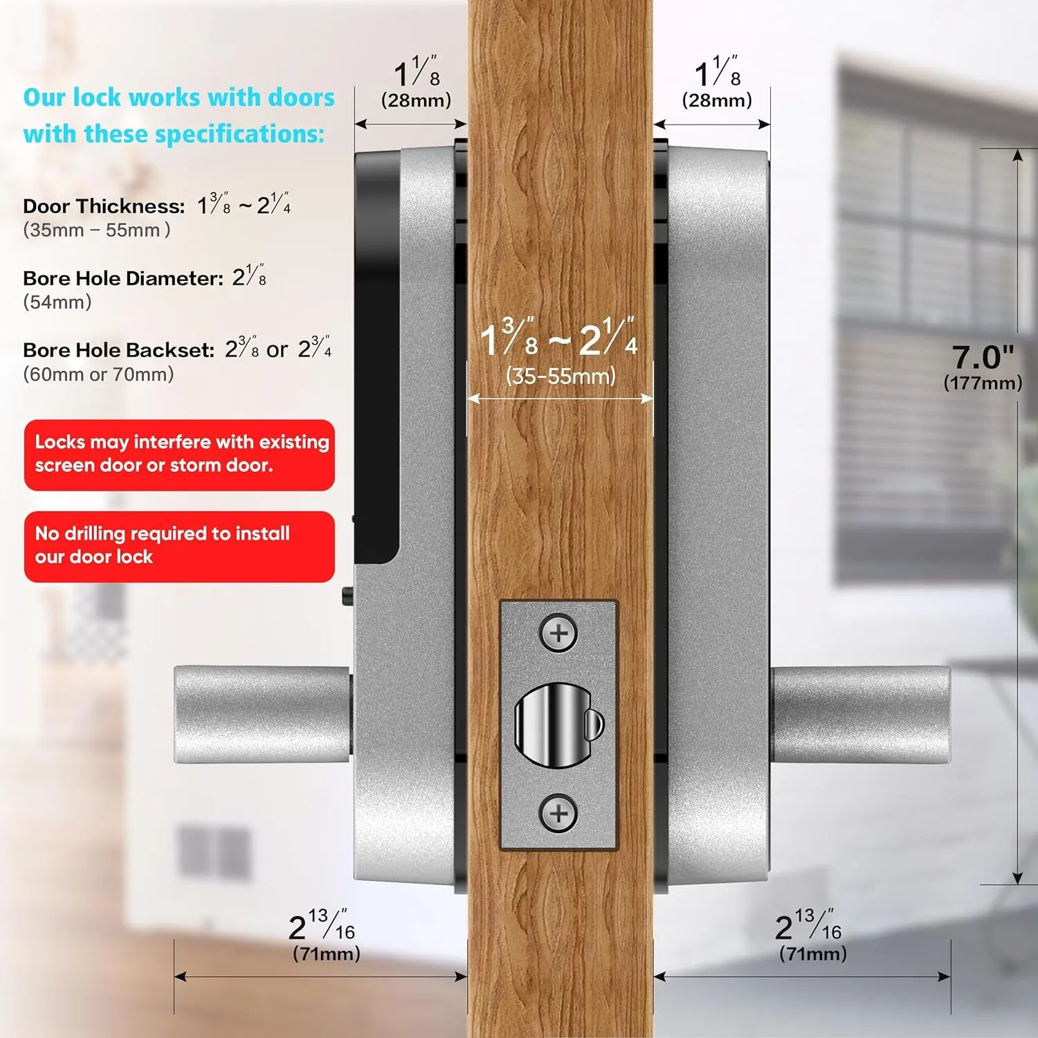 Keyless-Entry Fingerprint Smart Door Lock: Digital Electronic Lock with Code, Electric Door Knob, Fingerprint Door Handle Lock, Deadbolt Alternatives.
