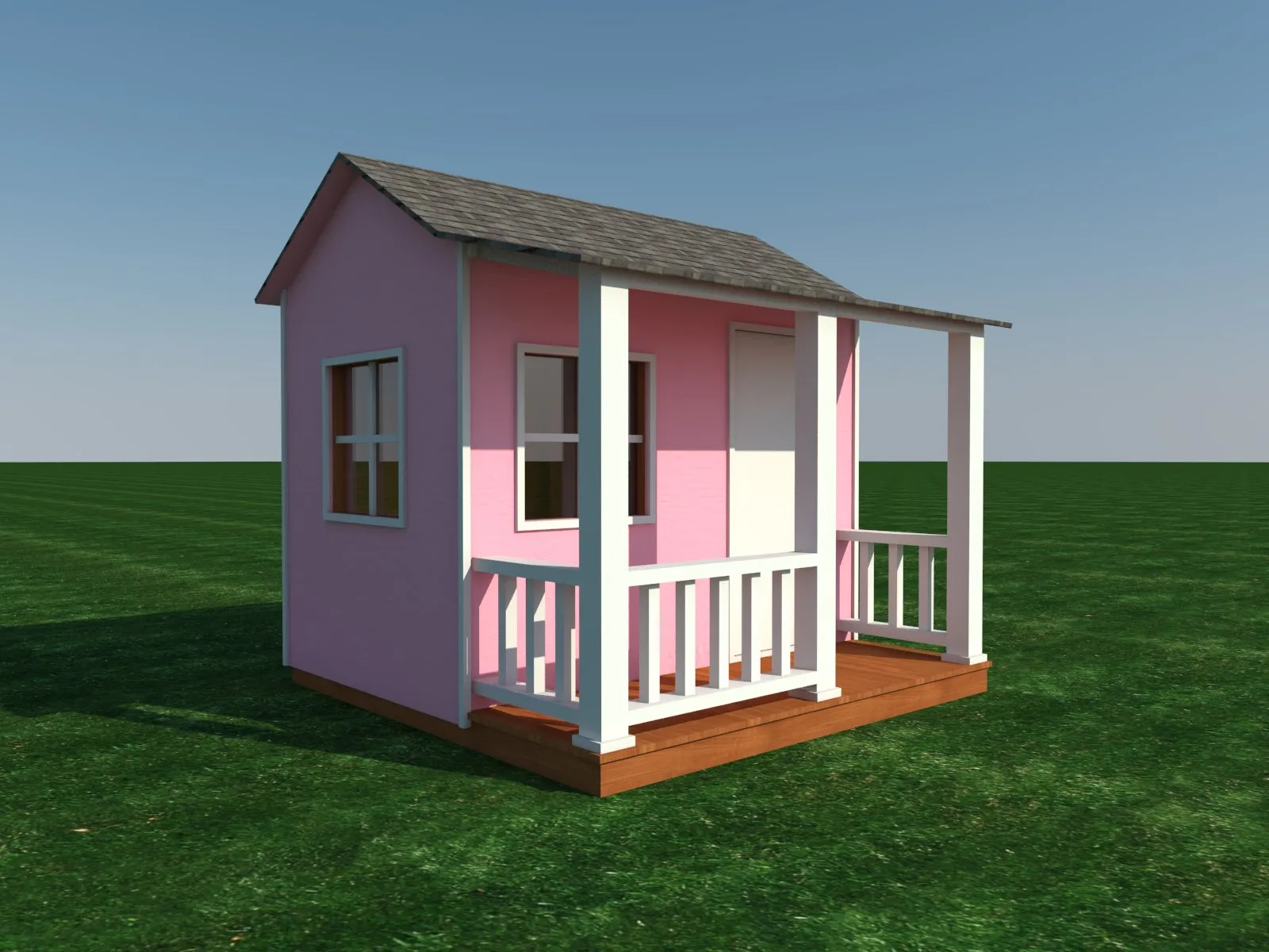 Kid DIY Outdoor Playhouse Plans - Backyard Storage Shed Micro Cottage Small Guest House