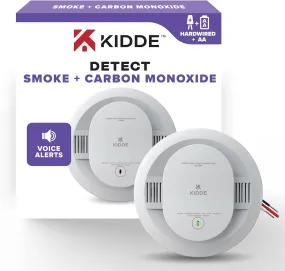 Kidde 30CUAR-V Hardwired Smoke & Carbon Monoxide Detector, AA Battery Backup, Voice Alerts, Interconnectable, LED Warning Light Indicators, White