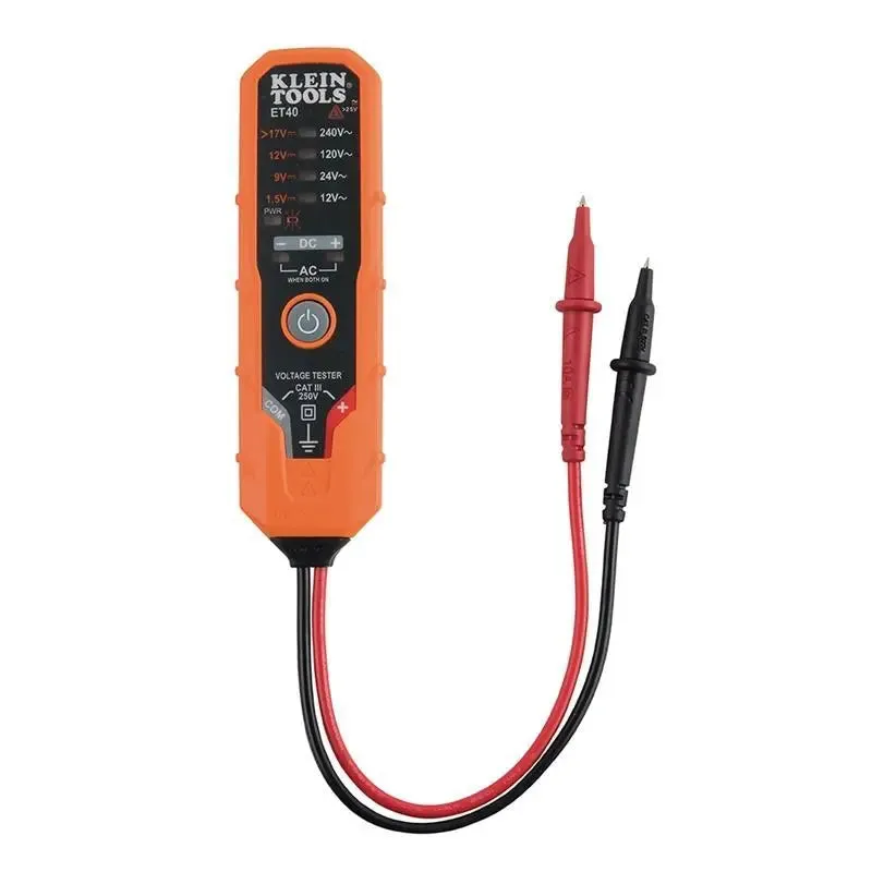 Klein Tools ET40 Electronic AC / DC Voltage Tester and DC Polarity /w Batteries