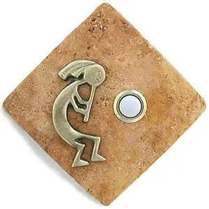 Kokopelli Stone Doorbell in Pewter, Brass, ORB or Bronze