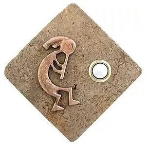 Kokopelli Stone Doorbell in Pewter, Brass, ORB or Bronze