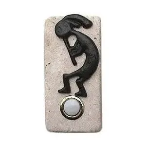 Kokopelli Stone Doorbell in Pewter, Brass, ORB or Bronze