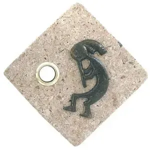 Kokopelli Stone Doorbell in Pewter, Brass, ORB or Bronze