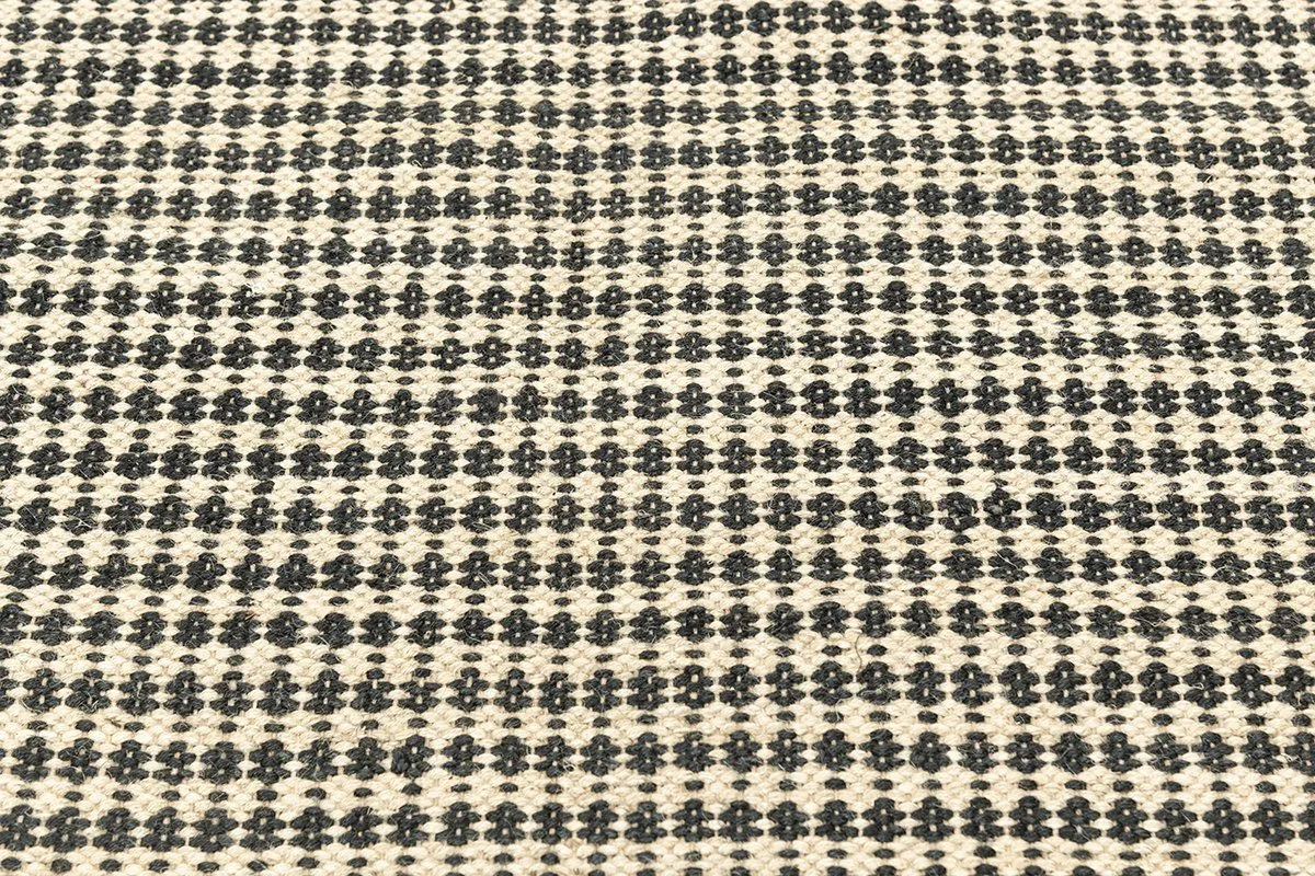 Leela Beige.Black Shuttle Weave Durrie