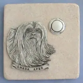 Lhasa Apso Dog Breed Stone Doorbell
