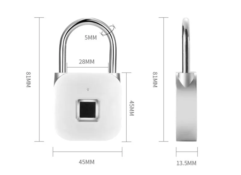 Locker Fingerprint Lock Smart Lock Household Luggage Dormitory Locker Anti-theft Electronic Padlock