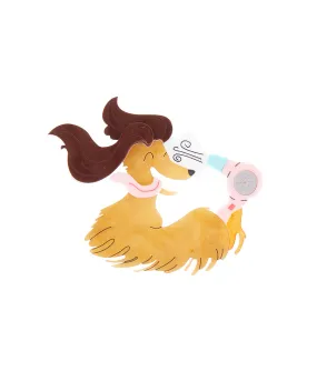 Long Luscious Doggy Locks Brooch