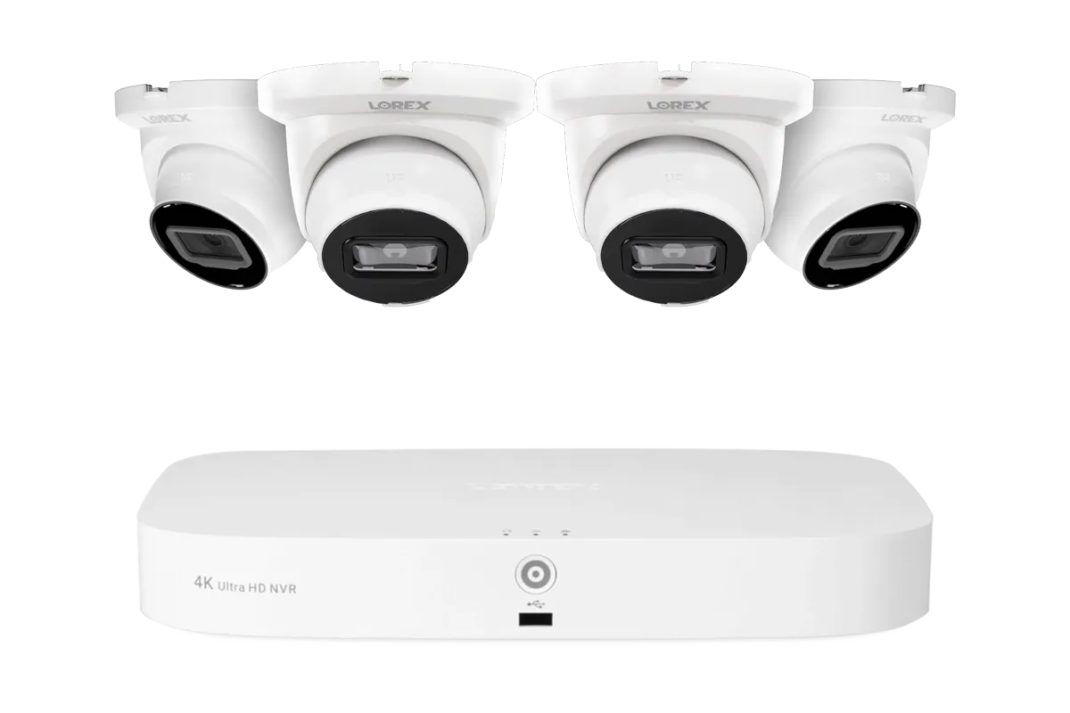 Lorex Fusion NVR with A4 4MP (2K) IP Turret Cameras - 4K 16-Channel (8 Wired   8 Wi-Fi Fusion) 2TB Wired System