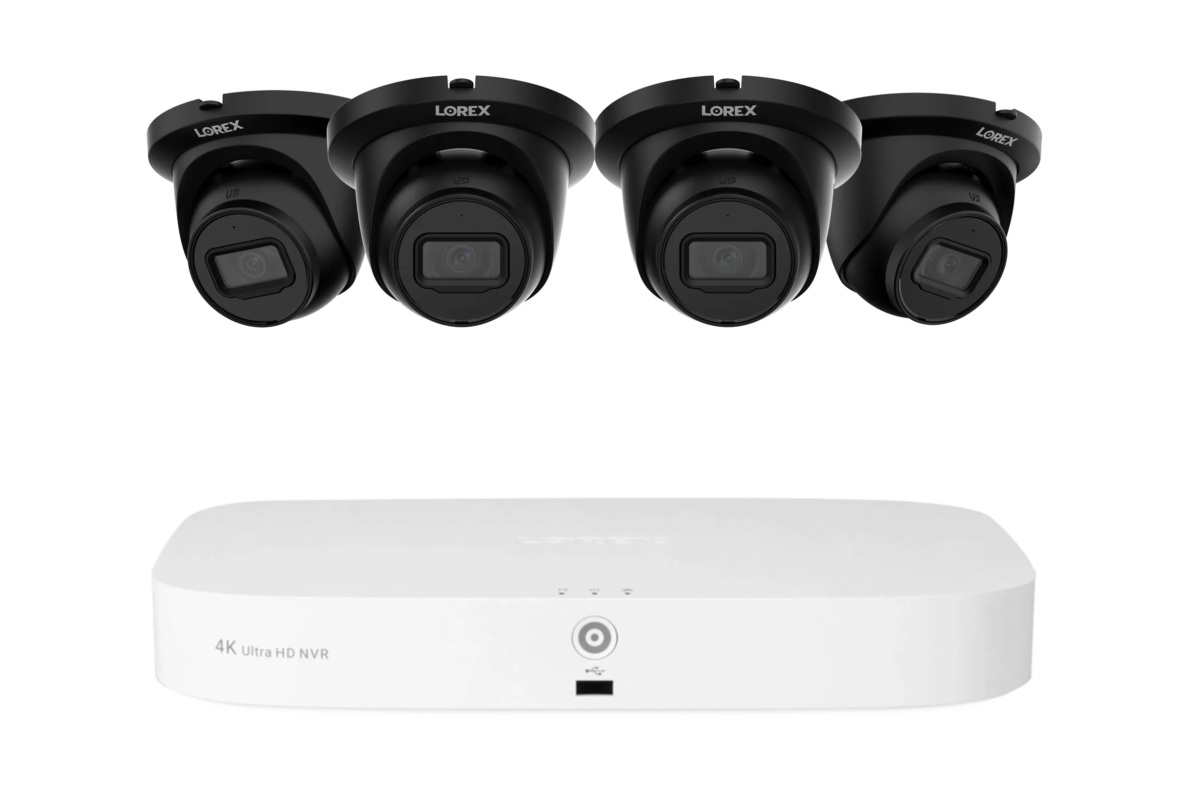 Lorex Fusion NVR with A4 4MP (2K) IP Turret Cameras - 4K 16-Channel (8 Wired   8 Wi-Fi Fusion) 2TB Wired System