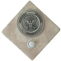 Navy Stone Doorbell Pewter Finish