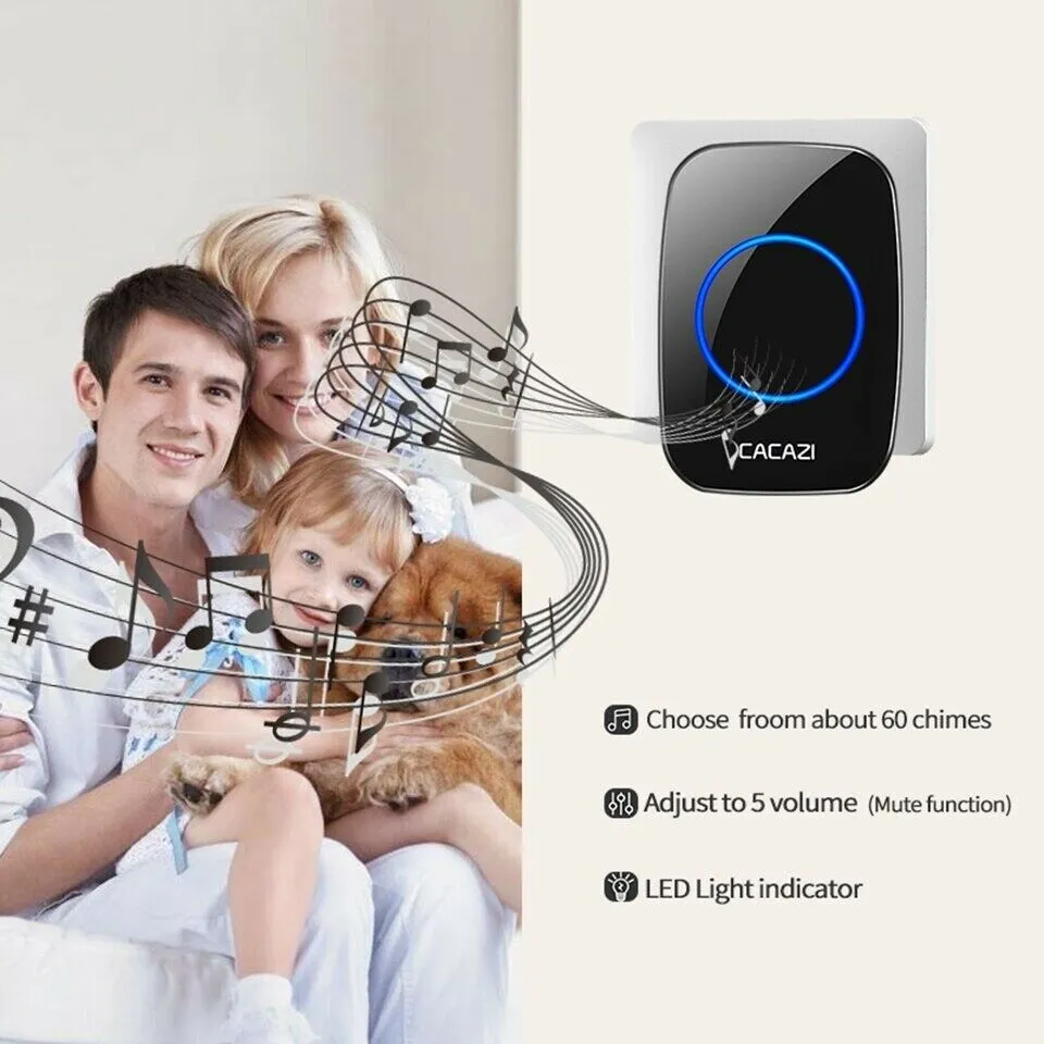 New in box! Waterproof Wireless Smart Calling Doorbell 300M Remote Button 60 Chimes 5 Volume levels!