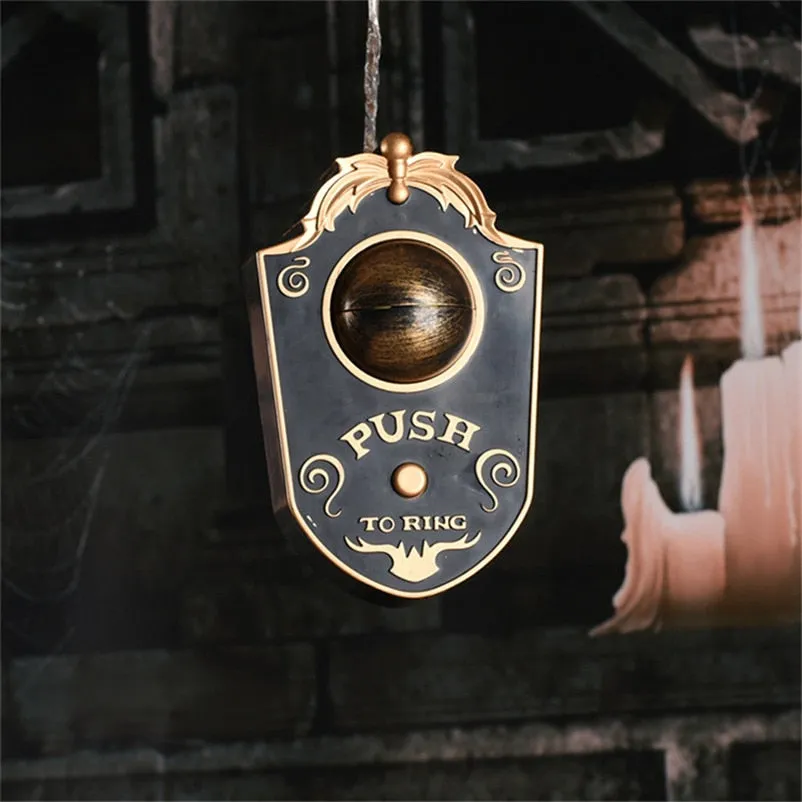 Novelty Doorbell Halloween Door Decorations Horror Props Creepy Eyes Doorbell Haunted House Escape Home Bar Scary Rotating Eyes
