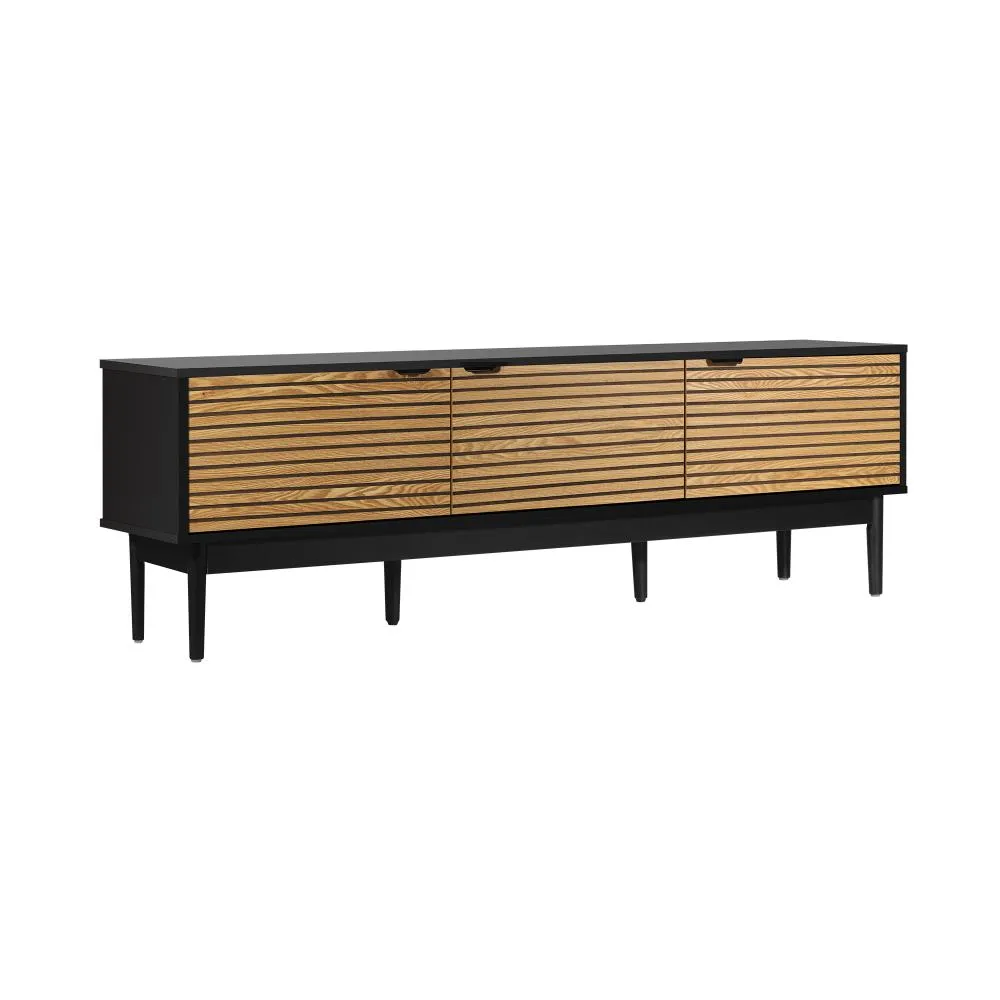 Oikiture TV Cabinet Entertainment Unit Stand Storage Three Door 160CM