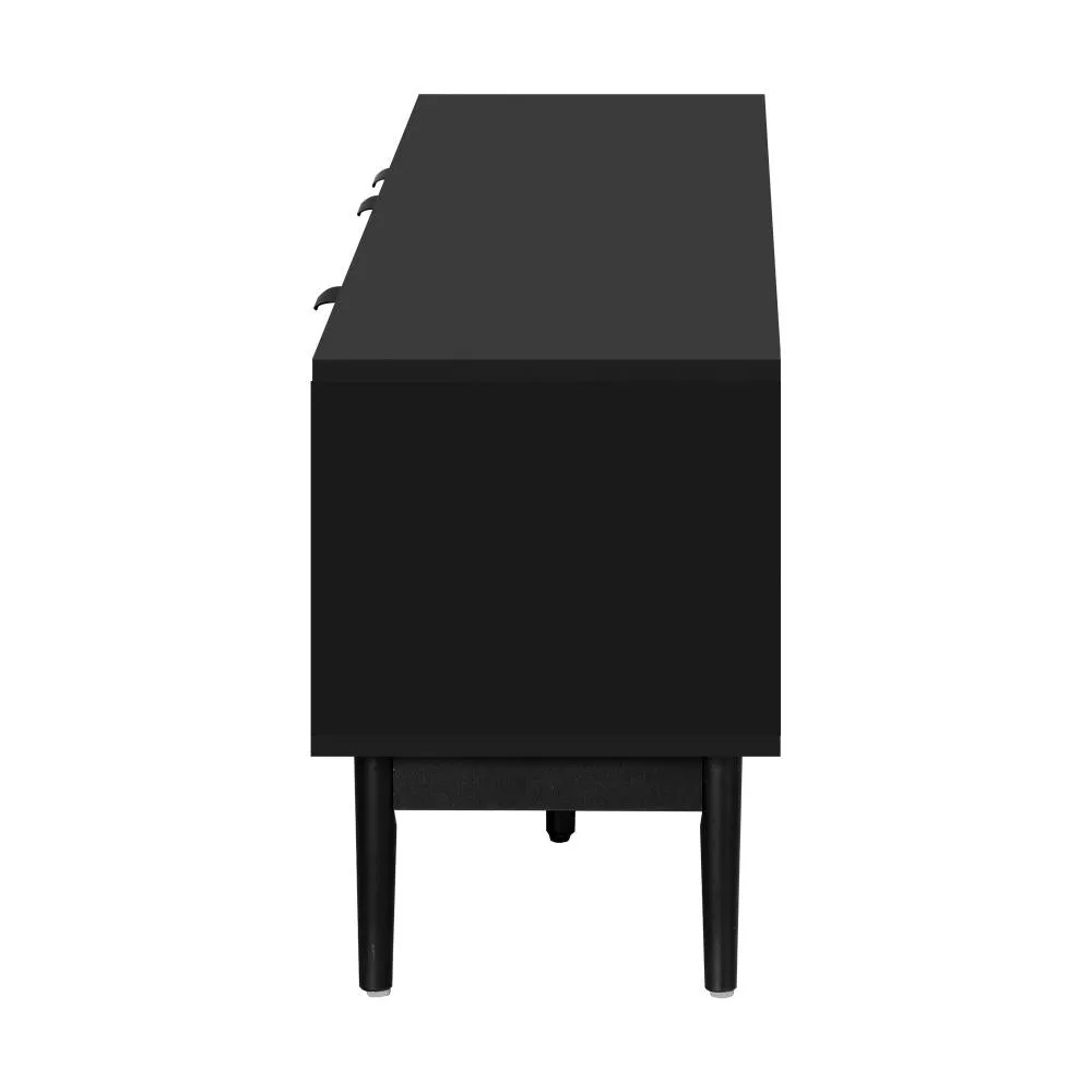 Oikiture TV Cabinet Entertainment Unit Stand Storage Three Door 160CM