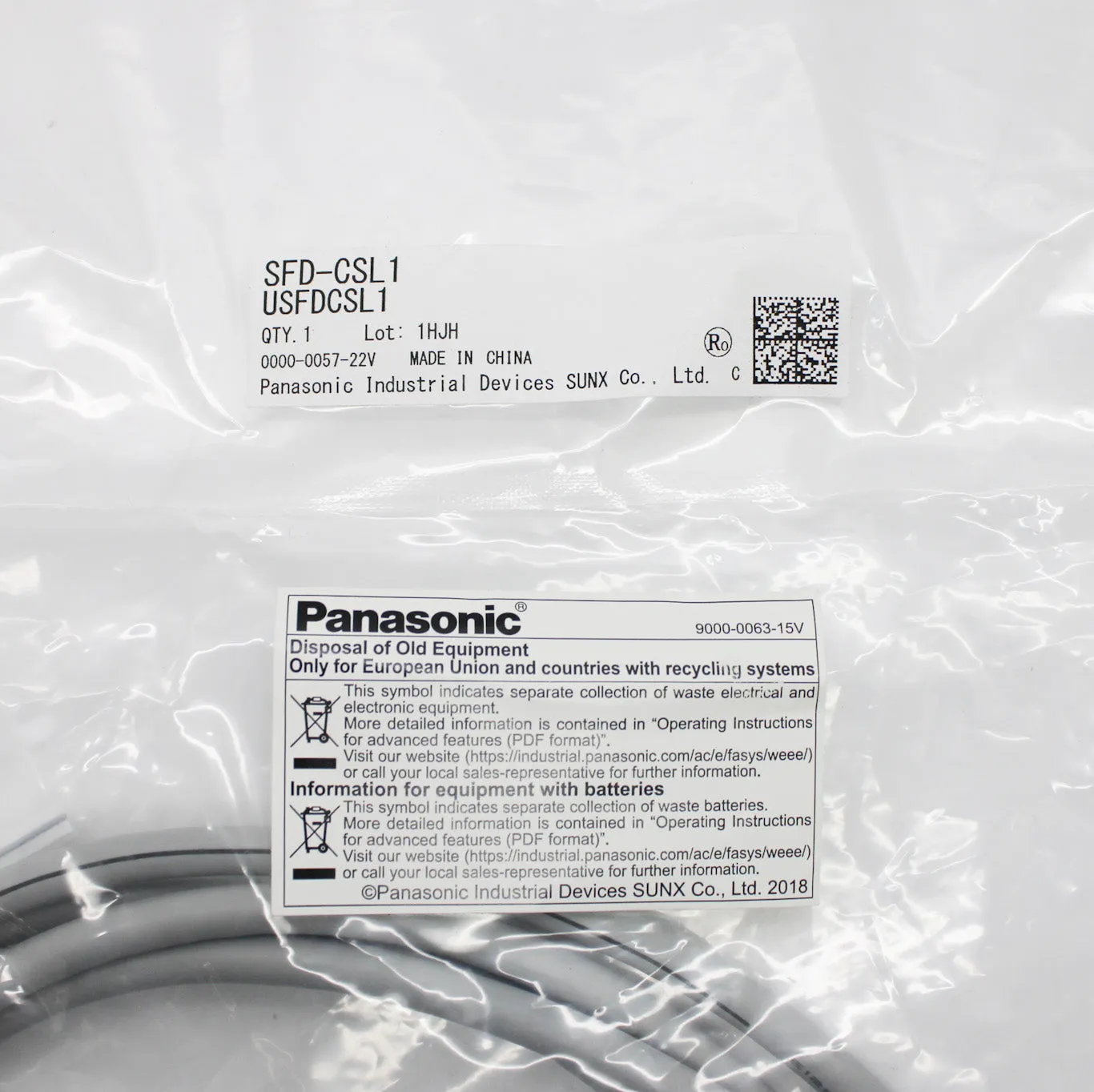 Panasonic 1m SF4D Series Connection Cable USFDCSL1 SFD-CSL1