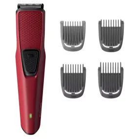 Philips Skin-Friendly Cordless Beard Trimmer With USB Charging Red BT1235/15