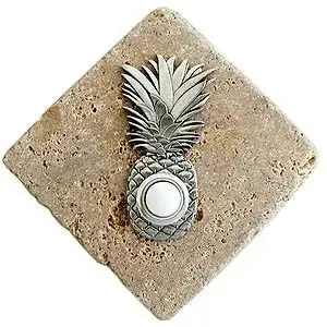 Pineapple Accent with Doorbell Button on Stone