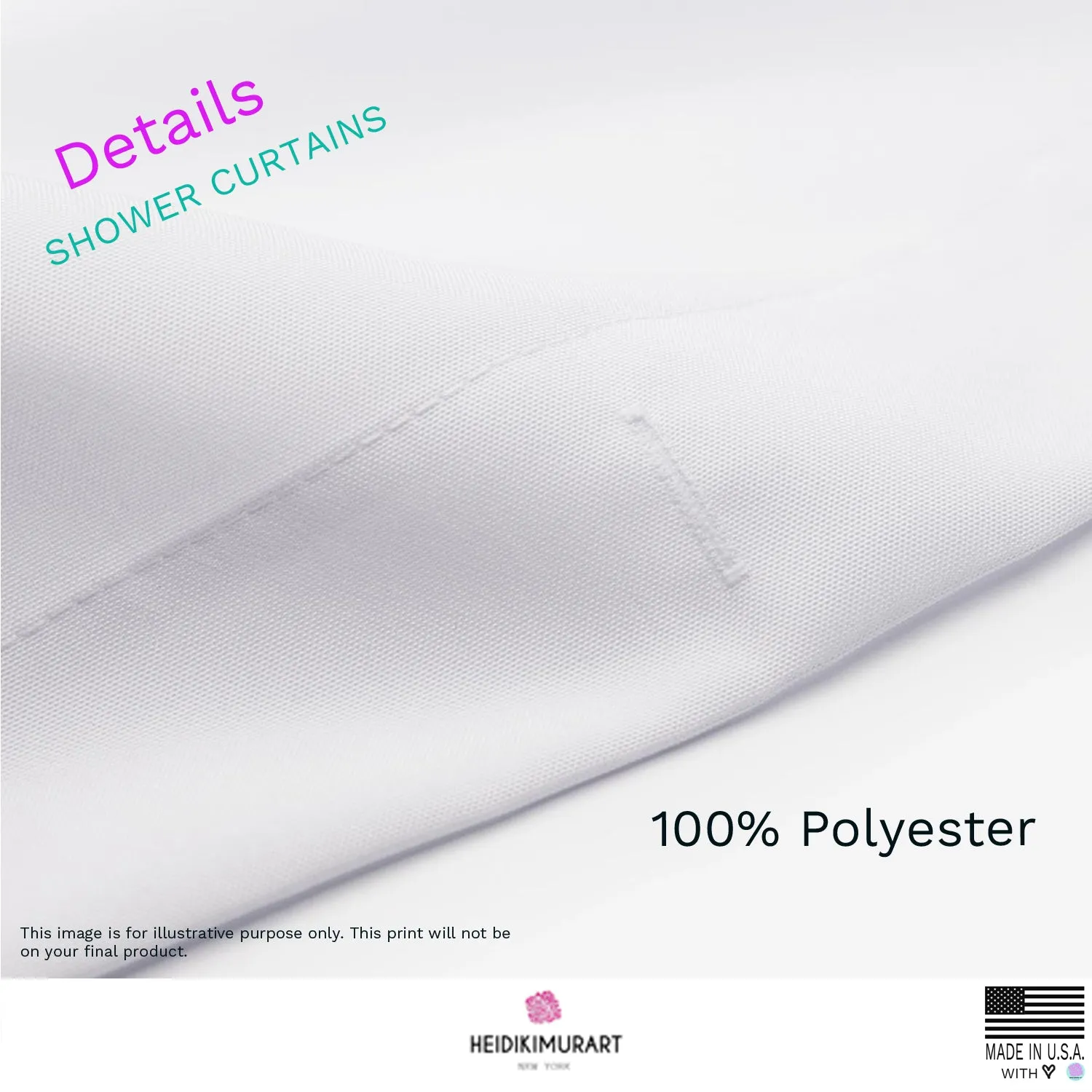 Pink French Lavender Bath Curtains, Floral Print Polyester Shower Curtains- Printed in USA