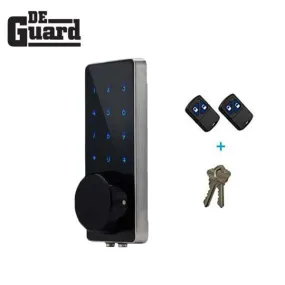 Premium Electronic Touchscreen Deadbolt - Key Override - w/ Remote Control - Satin Silver