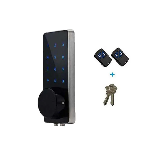 Premium Electronic Touchscreen Deadbolt - Key Override - w/ Remote Control - Satin Silver