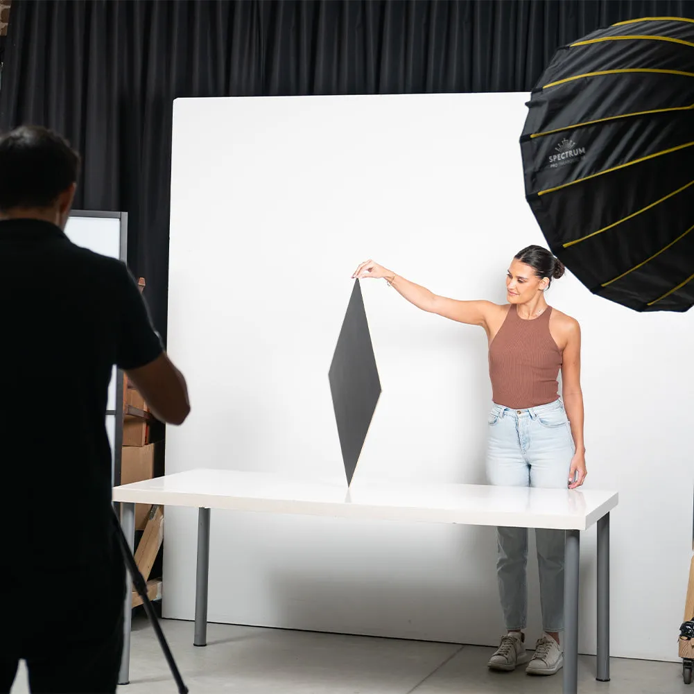 ProBoards Flat Lay Photography Rigid Black & Off White Backdrop - Minimalistic (60cm x 60cm)