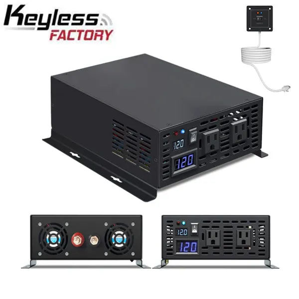 RBP - 12VDC - 1500 Watt Pure Sine Wave Inverter - DC to AC - No USB Ports - w/ Remote Control