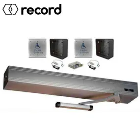 Record - EZ 36 Wireless Automatic Door Kit - PULL Arm - Left Hand - 39" Header (36" Door) - Clear Coat - For Single Doors
