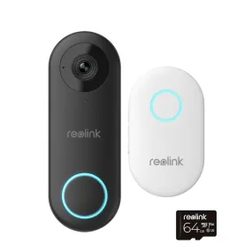 Reolink 2K 5MP WiFi Smart Video Doorbell Camera with Chime & 64GB MicroSD Card