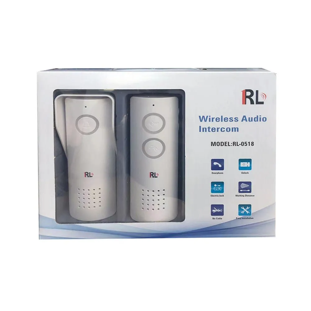 RL-0518 doorbell 433Mhz Wireless Audio Intercom System upto 500m working distance, battery operated Audio doorphone