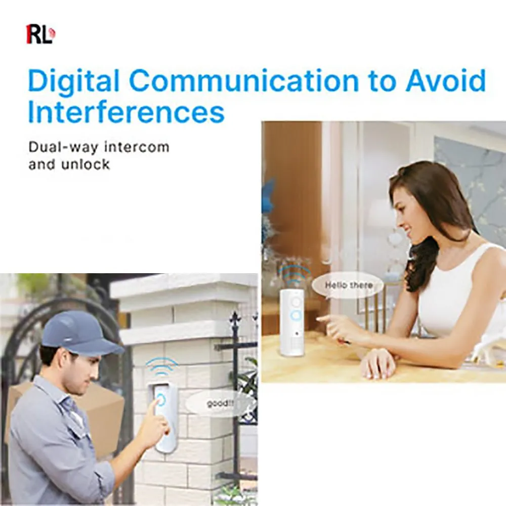 RL-0518 doorbell 433Mhz Wireless Audio Intercom System upto 500m working distance, battery operated Audio doorphone