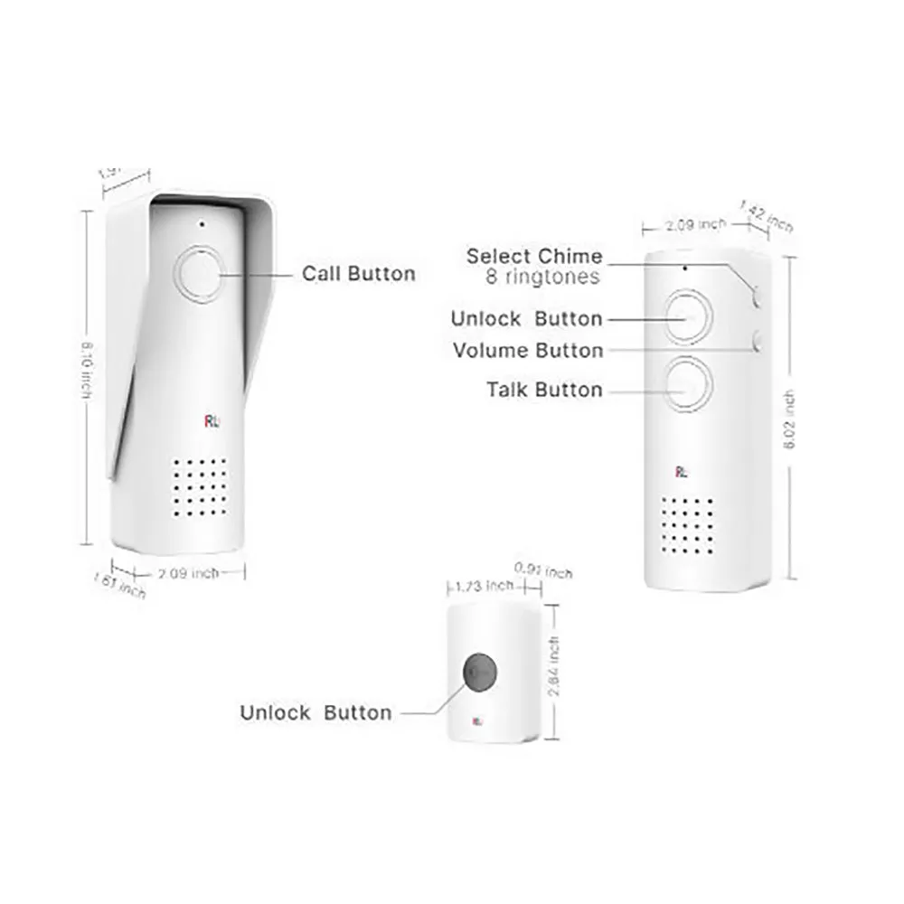 RL-0518 doorbell 433Mhz Wireless Audio Intercom System upto 500m working distance, battery operated Audio doorphone