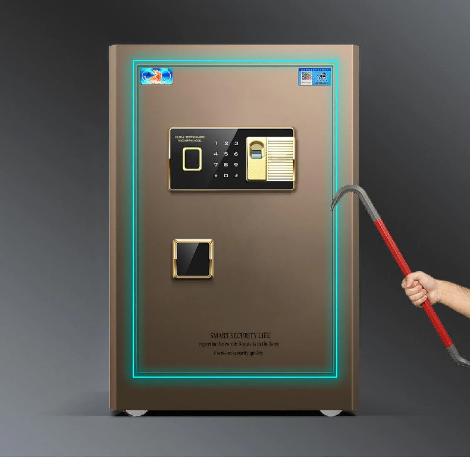 Safes 10mm Door Thick 25L Fingerprint Digital Security Box - Electronic Safety Lock Box