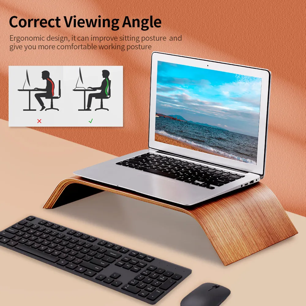 SAMDI Wooden Stand - All-in-One Monitor/Laptop Holder for iMac