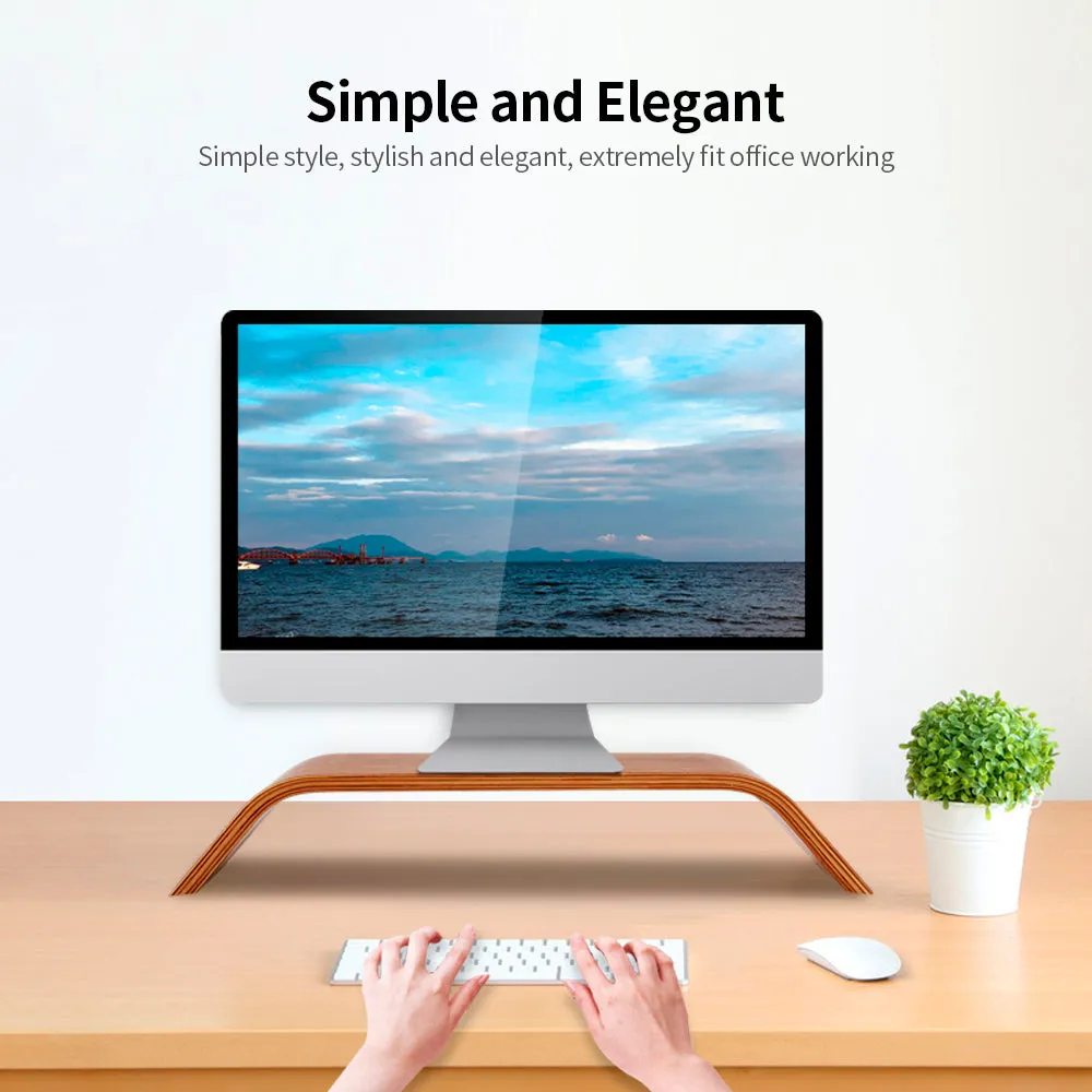 SAMDI Wooden Stand - All-in-One Monitor/Laptop Holder for iMac