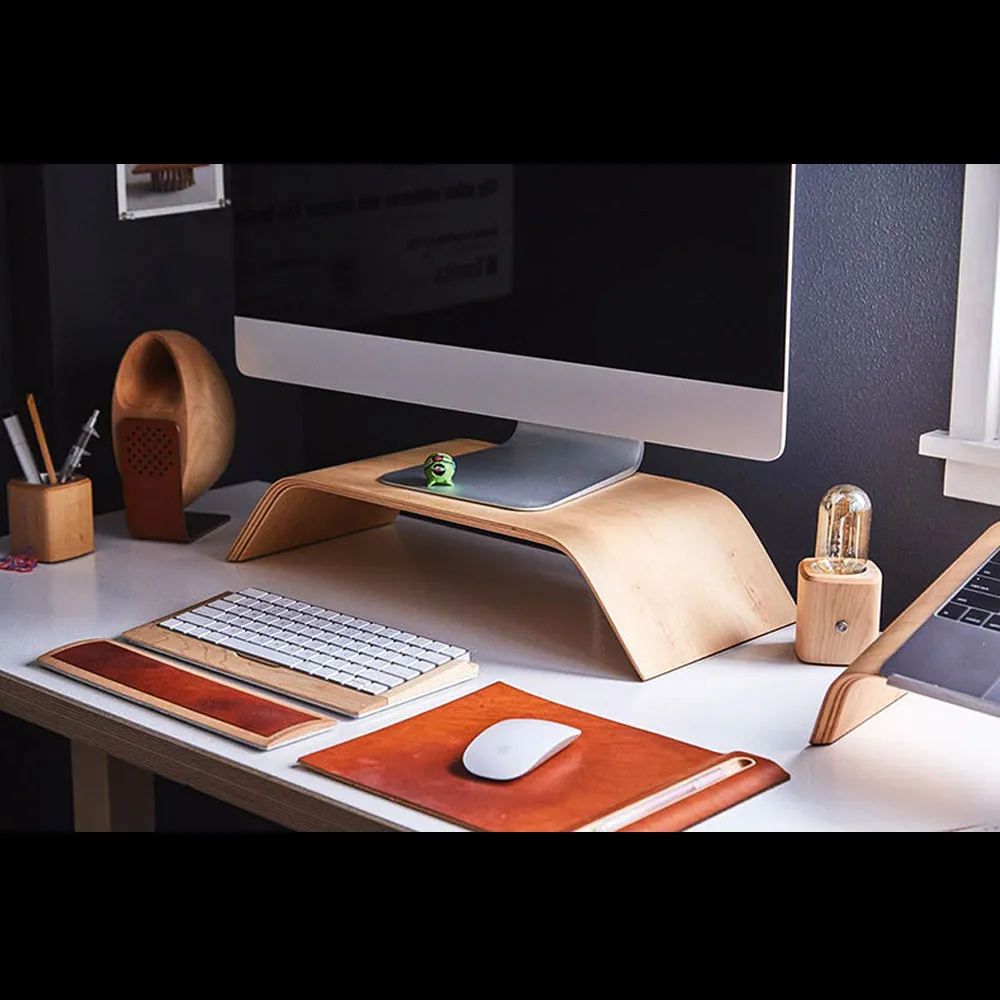 SAMDI Wooden Stand - All-in-One Monitor/Laptop Holder for iMac