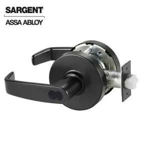 Sargent - 10G54 - Mechanical Cylindrical Lock - L Rose / L Lever - Corridor - SFIC - BSP - Black Suede Powder Coat - Grade 1