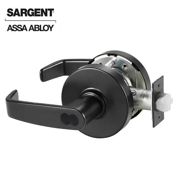 Sargent - 10G54 - Mechanical Cylindrical Lock - L Rose / L Lever - Corridor - SFIC - BSP - Black Suede Powder Coat - Grade 1