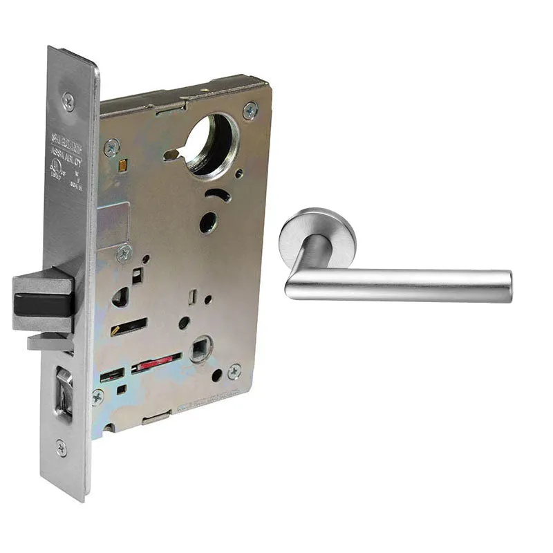 Sargent 8265-LNMI  Privacy Bedroom or Bath Mortise Lock, MI - Lever, LN - Rose, Field Reversible