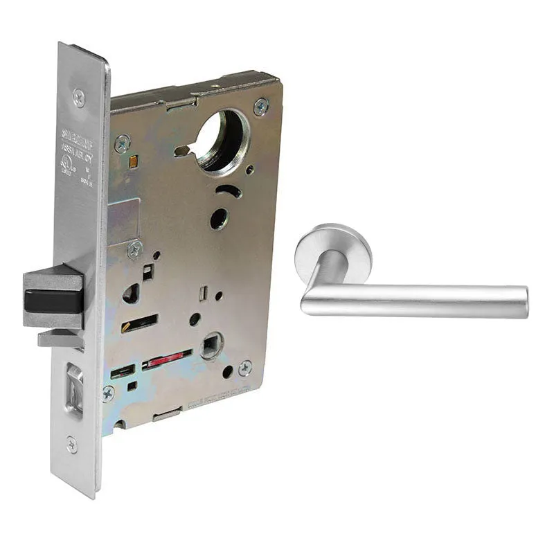 Sargent 8265-LNMI  Privacy Bedroom or Bath Mortise Lock, MI - Lever, LN - Rose, Field Reversible