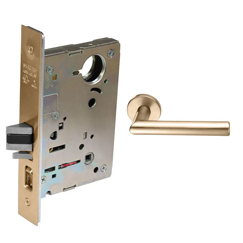Sargent 8265-LNMI  Privacy Bedroom or Bath Mortise Lock, MI - Lever, LN - Rose, Field Reversible