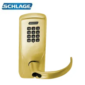 Schlage - CO-100 - Keypad Programmable Lock - SFIC Prep - Spartan Lever - Field Reversible - Classroom - Satin Brass - Grade 1