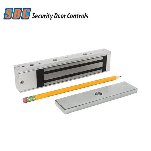 SDC - E300 - Micro Single Magnetic Lock - Surface Mount - 300lbs. - 12/24VDC - Satin Aluminum - Grade 1