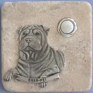 Sharpei Dog Breed Stone Doorbell