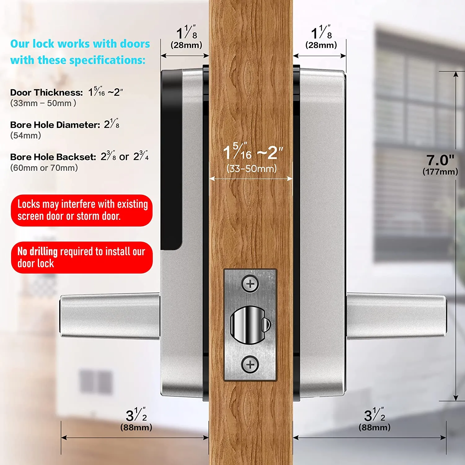 Sifely Fingerprint Keyless Entry Smart Door Lock: 6-in-1 Security