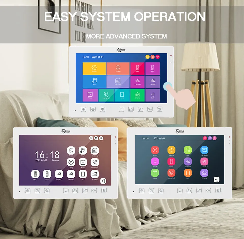 Smart Home Tuya 1080P WiFi Keypad/RFID Card Smartphone APP Unlock Motion Detection Home Access Control Video Intercom System